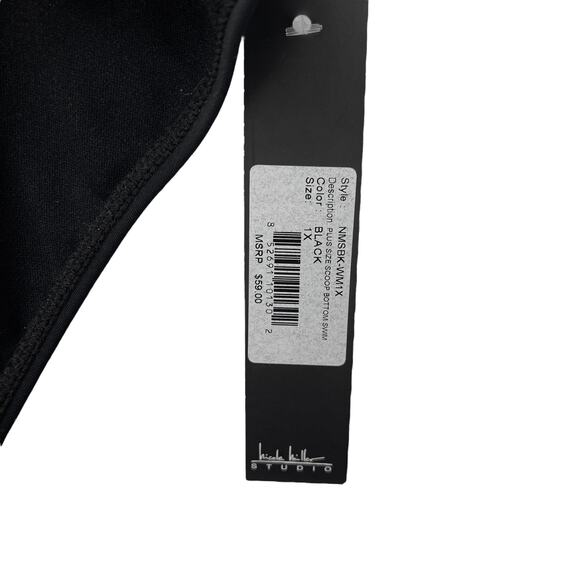 NWT NICOLE MILLER STUDIO Womens BIKINI SWIM BOTTOM Black Size 1X - Picture 2 of 4
